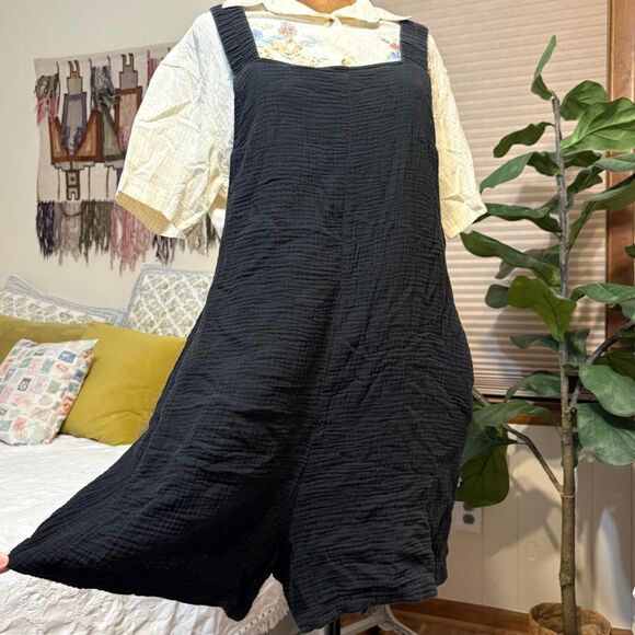 Source Unknown Pants - Boho Festival Cottage Whimsigoth 100% Cotton Overall Romper Lightweight Travel